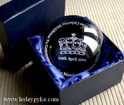 William and Kate Royal Wedding engraved paperweight