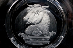 hand engraved family crest