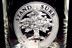 engraved family crest