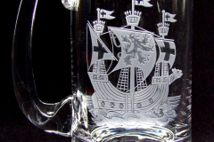 Town crest engraved tankard