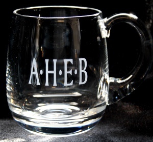 Engraved tankard for a man