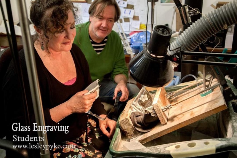 Glass Engraving Lessons to a couple of musicians