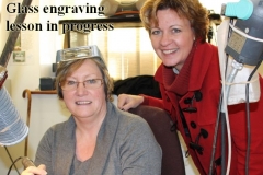 Glass Engraving Student, Kathy