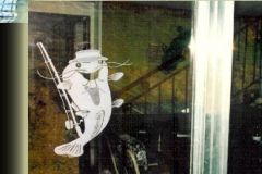 houseboat glass door engraving Vunduful