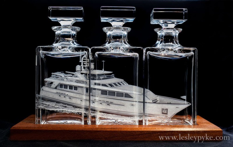 Super Yacht Triptyque decanters
