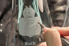 Badge on decanter