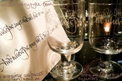 Antique Rummers hand engraved handwriting