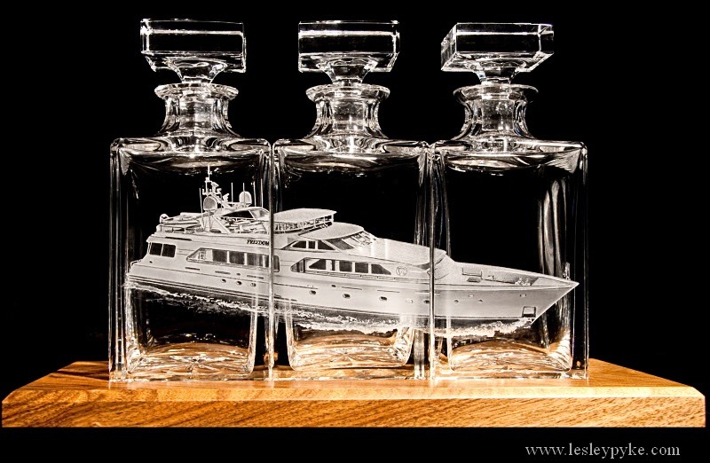 Super yacht triptyque decanters "Freedom"