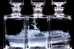Super yacht triptyque decanters "Itasca"