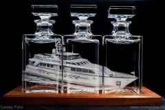 Super Yacht Triptique decanters, "Patriot"