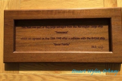 Super Yacht Triptique decanters, "Patriot" Reclaimed Teak Base